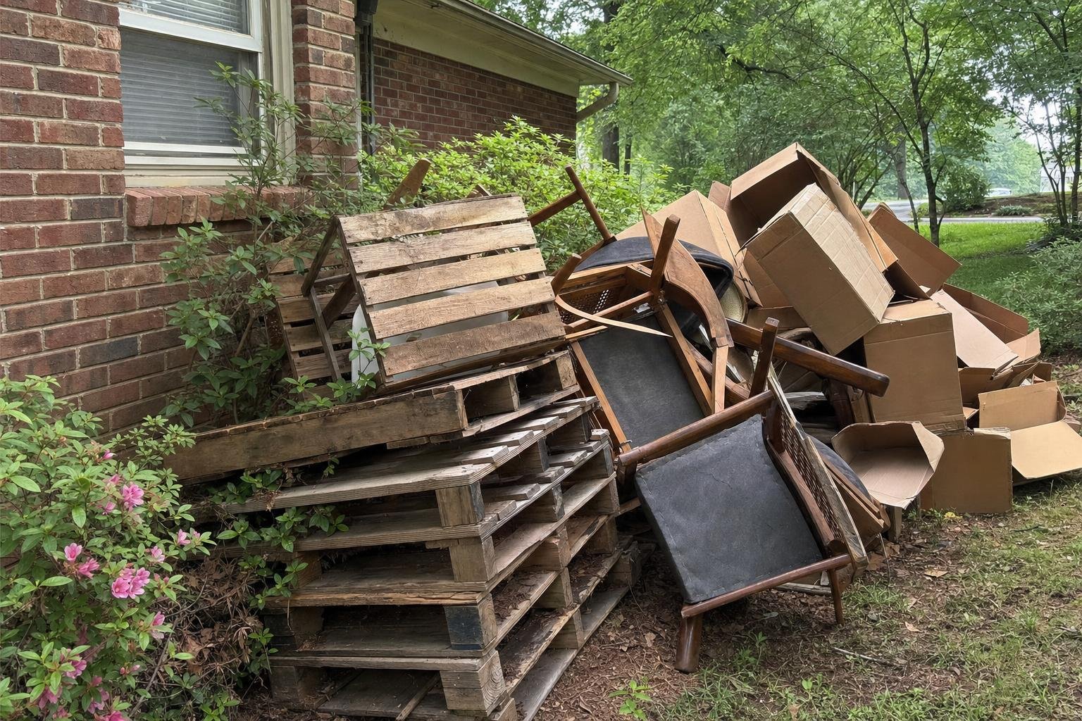 Example illustrative image of yard waste removal work photo