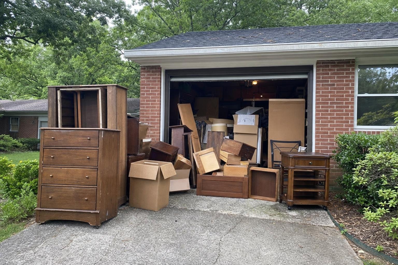 Illustrative image of yard waste removal work